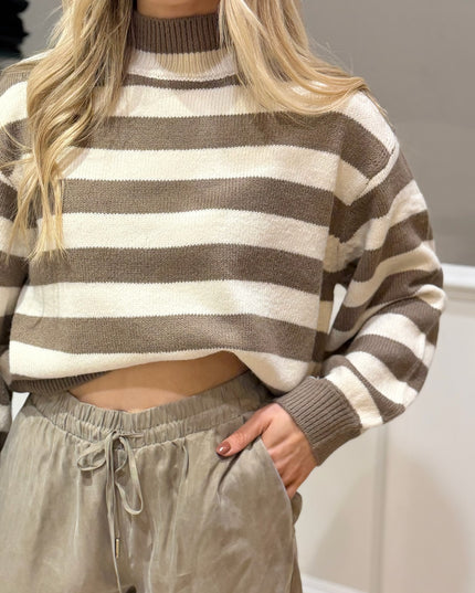 French Connection Larisa Knit Jumper - Taupe/ Porcelain Cream