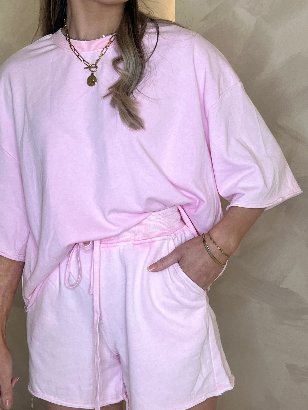 Two Piece Sweat Set - Rose