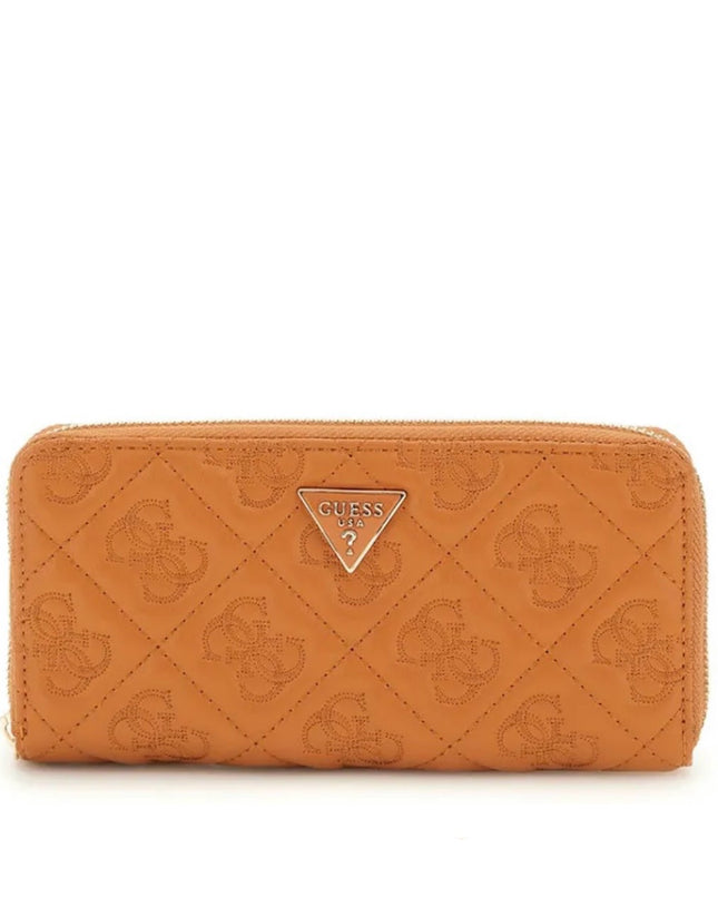 Guess Adelasia Large Zip Around Purse - Caramel