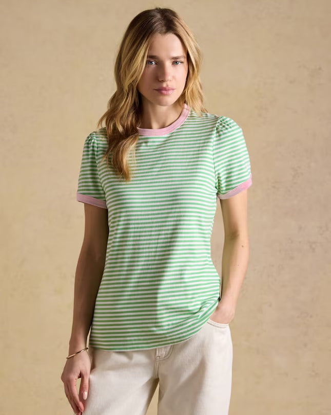 Erin Stripe Jersey T-Shirt - Green