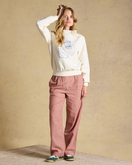 Joules Coffee House Wide Neck Sweatshirt - Cream