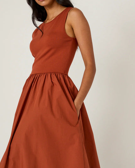 Vera Midi Dress - Burnt Orange