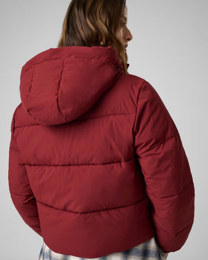 Guess Jeans Cropped Puffer Coat - Red