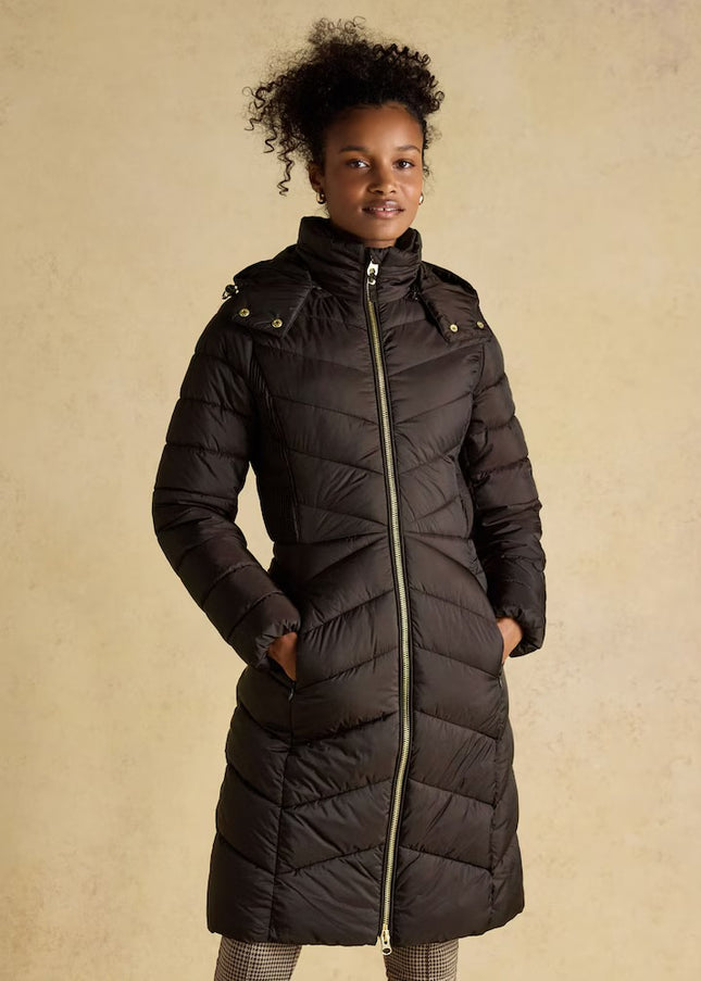 Pembury Longline Padded Coat - Chocolate