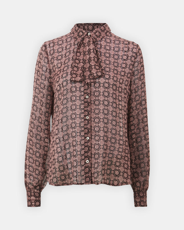 Guess Oriane Bow Shirt - Burgandy