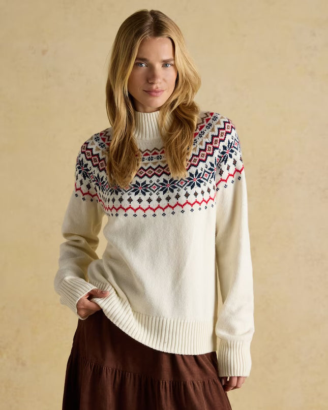 Alba Cream Fairisle Jumper - Cream