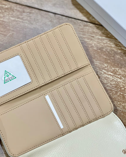 Guess Brooke Large Clutch Purse - Off White