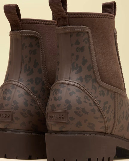 Joules Oakfield Lined Ankle Wellies - Leopard