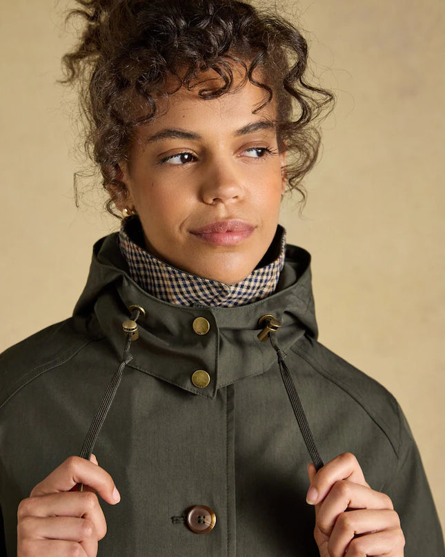Rainmore Waterproof Button Through Raincoat -  Khaki Green