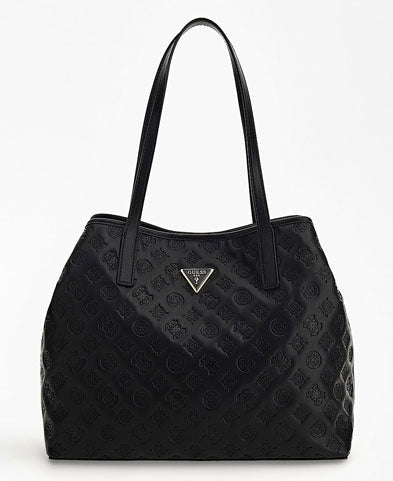 Guess Vikky 2 in 1 Large Tote Embossed Black