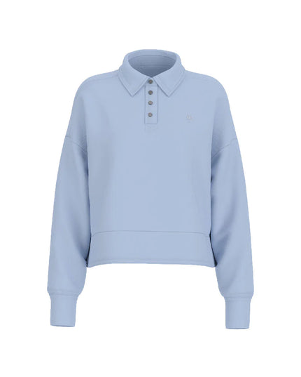 Guess Jeans Scuba Crop Polo - Aerial Blue