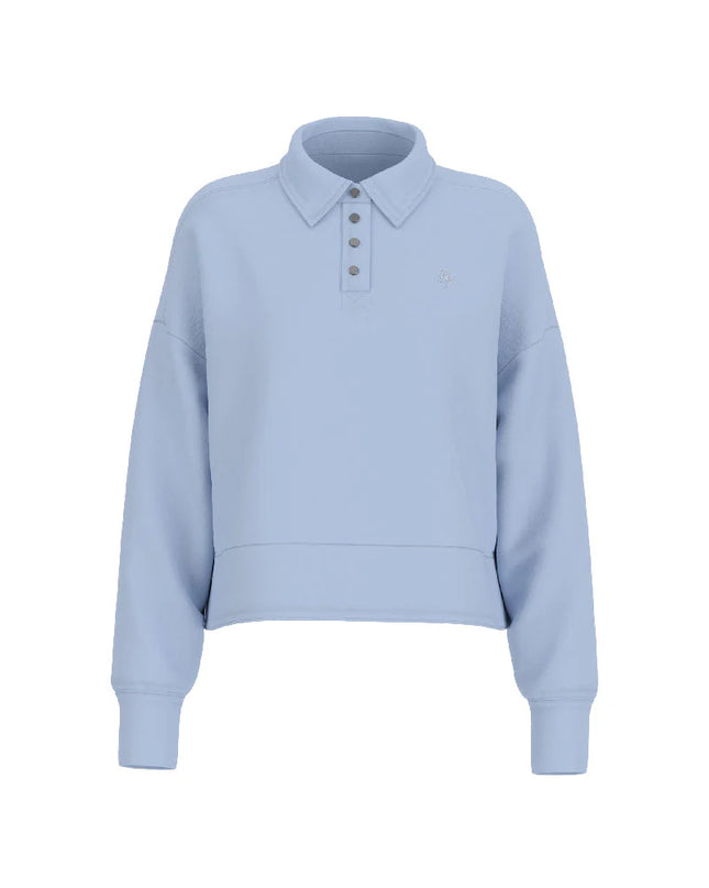 Guess Jeans Scuba Crop Polo - Aerial Blue