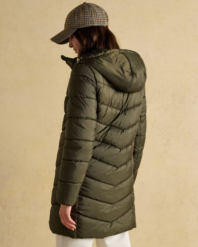 Moorsdale Khaki Green Mid Length Showerproof Padded Coat