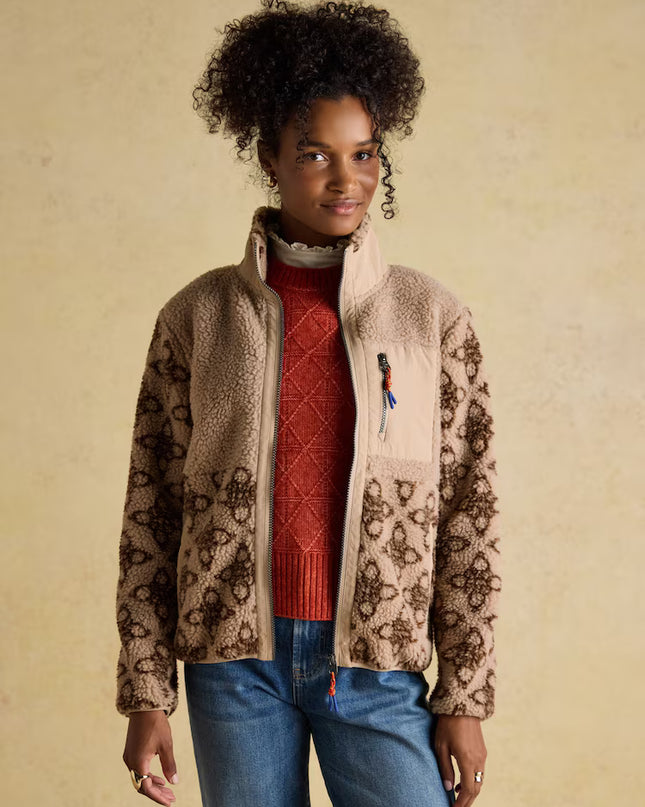 Lottie Neutral Icon Borg Fleece With Zip Fastening