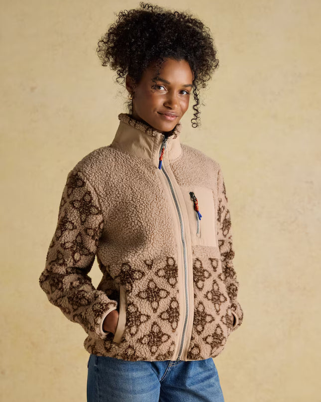 Lottie Neutral Icon Borg Fleece With Zip Fastening