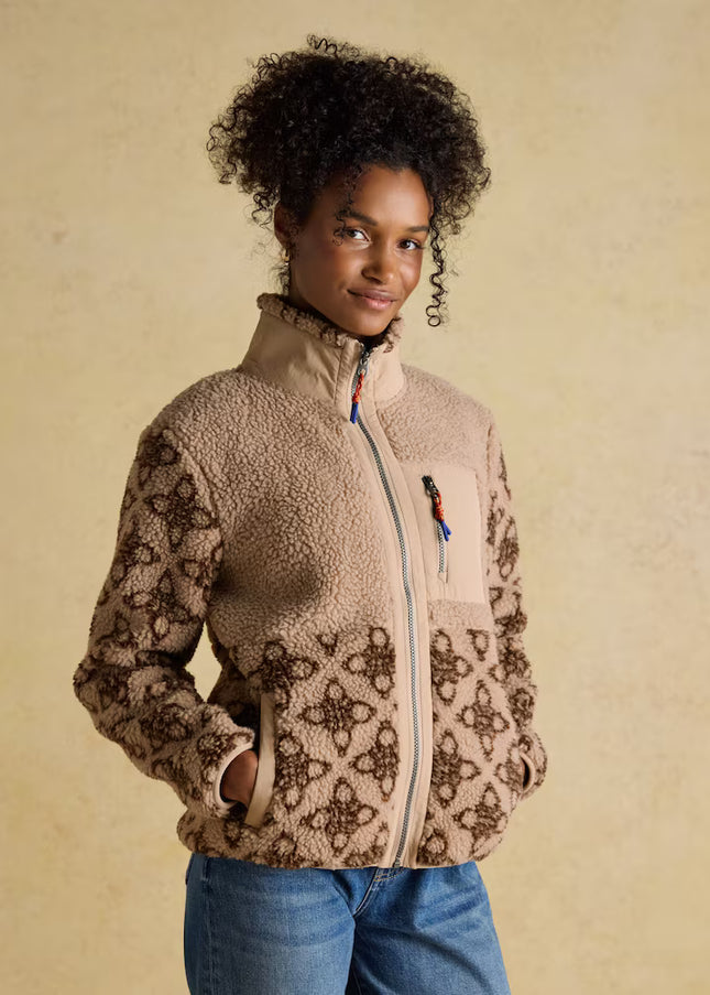 Lottie Neutral Icon Borg Fleece With Zip Fastening