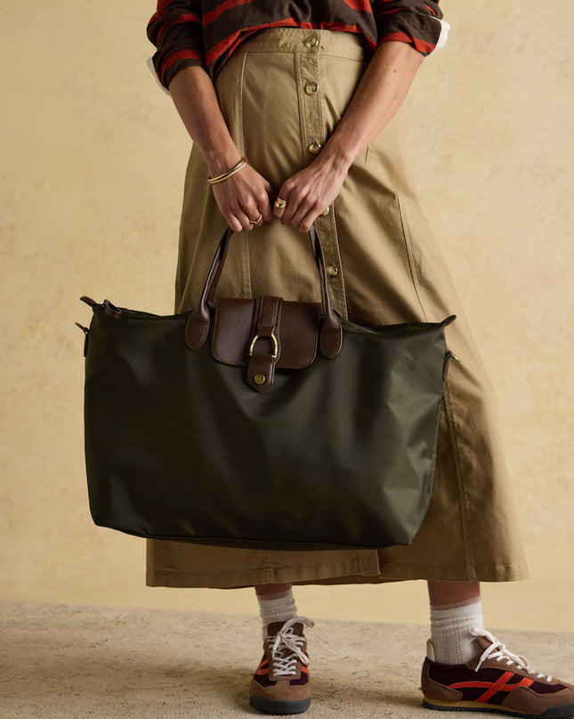 Edie Khaki Green Weekend Bog With Shoulder Strap