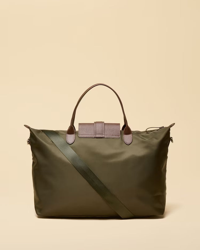 Edie Khaki Green Weekend Bog With Shoulder Strap