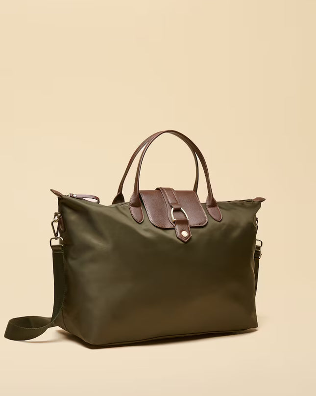 Edie Khaki Green Weekend Bog With Shoulder Strap