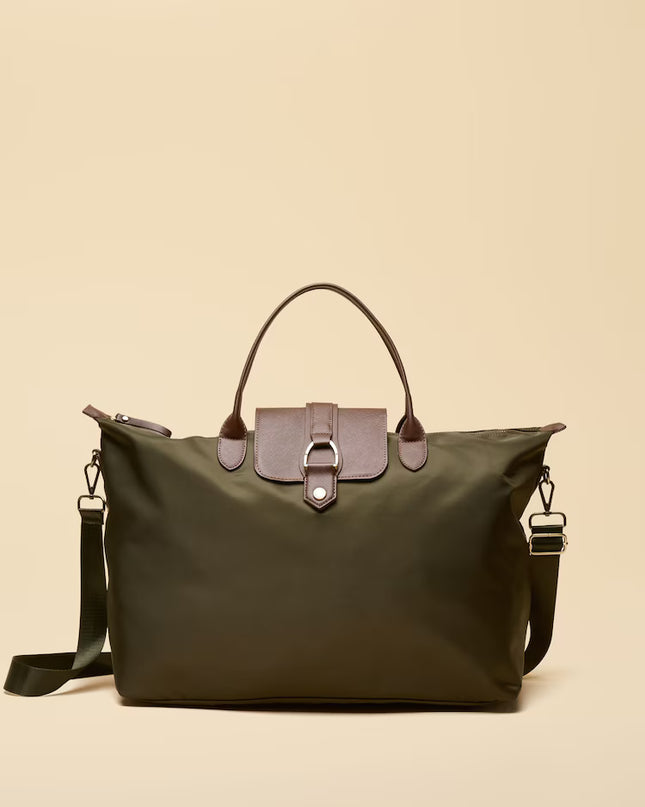 Edie Khaki Green Weekend Bog With Shoulder Strap