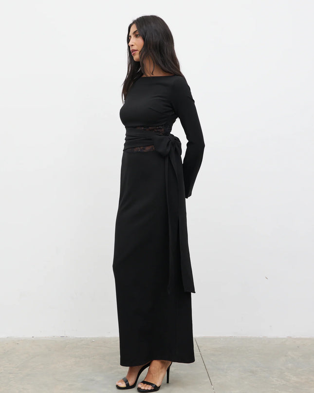 Ambrose Lace Cut Out Maxi Dress - Black