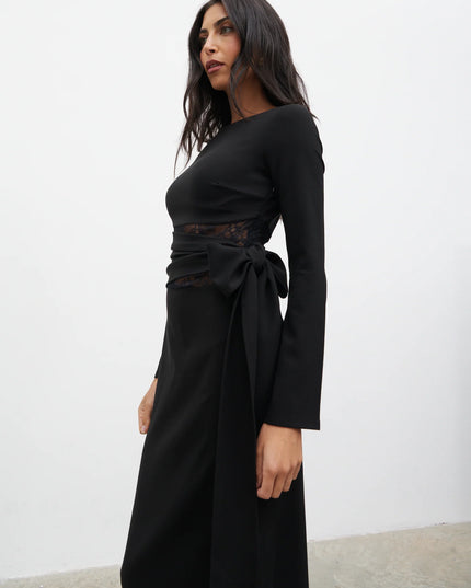 Ambrose Lace Cut Out Maxi Dress - Black