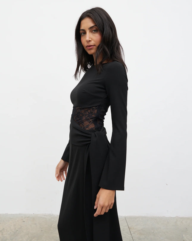 Ambrose Lace Cut Out Maxi Dress - Black