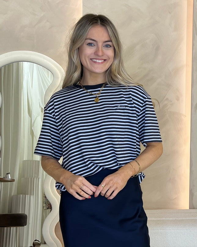 Guess Sara Striped Top - Blue/White