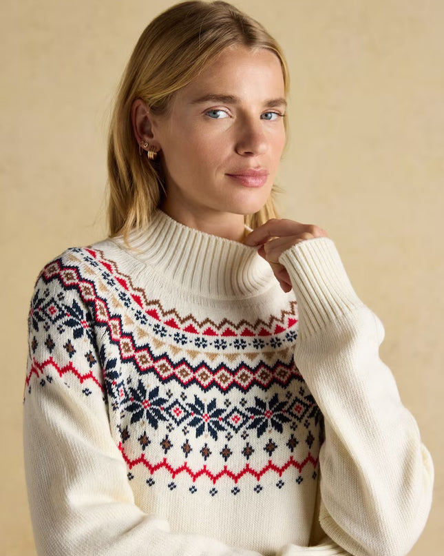 Alba Cream Fairisle Jumper - Cream