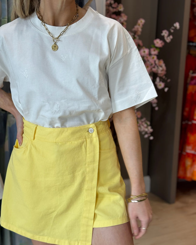 Denim Skort - Yellow