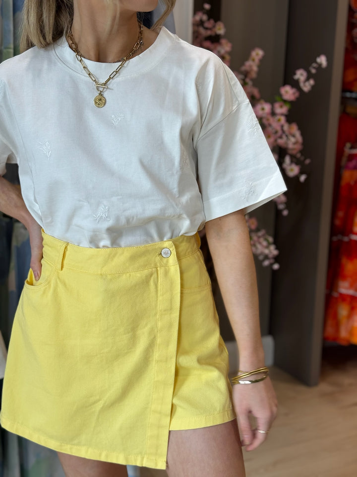 Denim Skort - Yellow