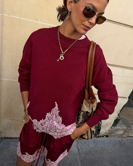 Burgundy Lace Copenhagen Jumper