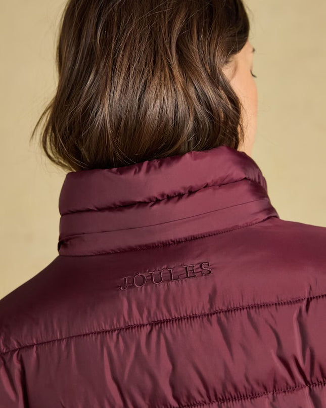 Joules Windborough Longline Padded Coat with Hood - Port