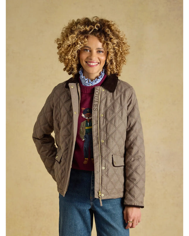 Joules Harrogate Showerproof Quilted Jacket - Check