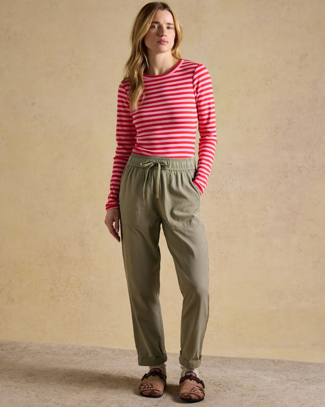 Relaxed Chino Tapered Trousers - Khaki