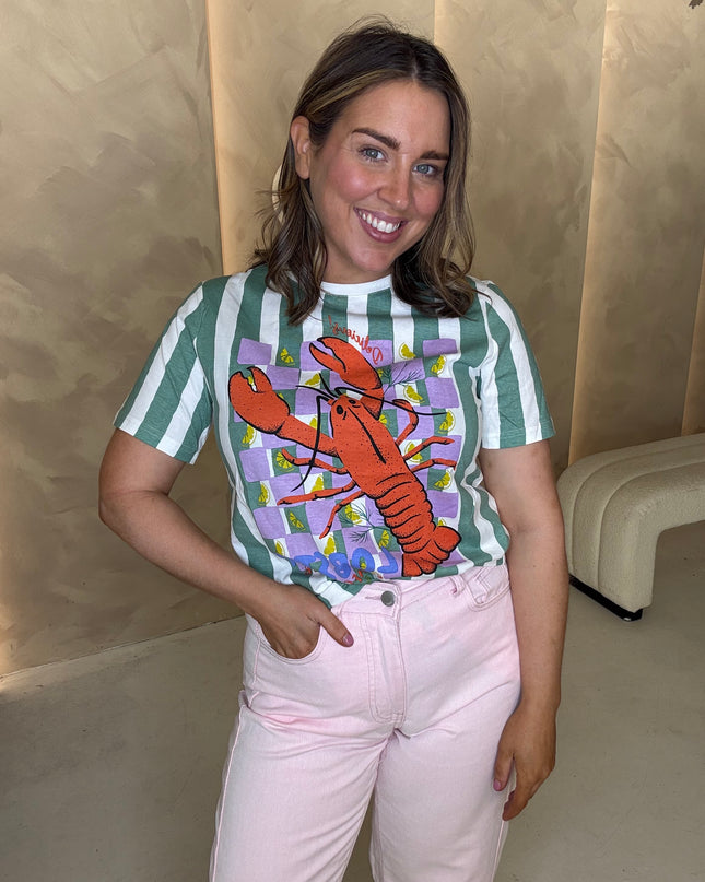 Stripe Graphic Tee - Lobster