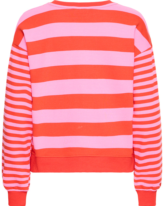 Lulani Striped Sweatshirt - Red/Pink