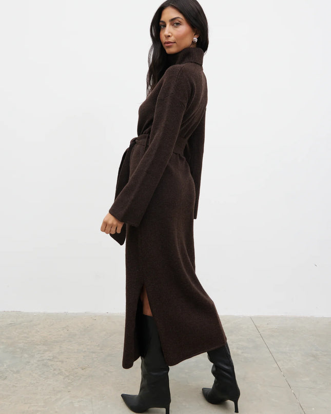 Wrenley Midaxi Knit Dress - Brown