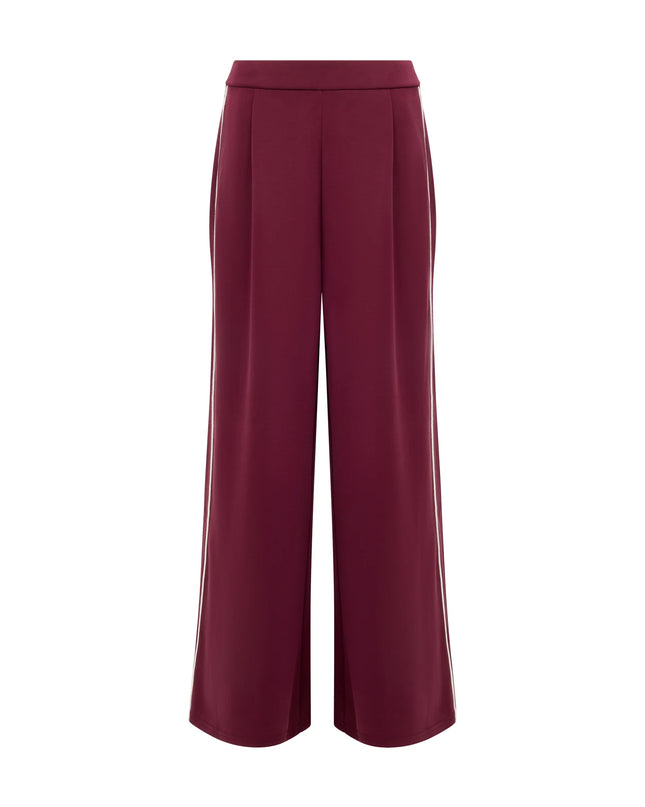 French Connection Wren Wide Leg Trousers - Berry Red