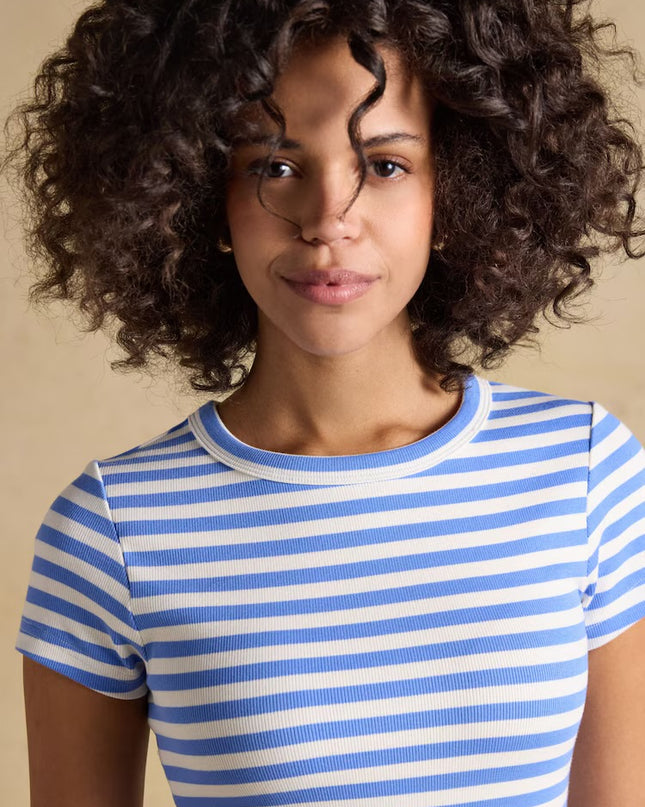 Sophie Striped Fitted Top - Blue