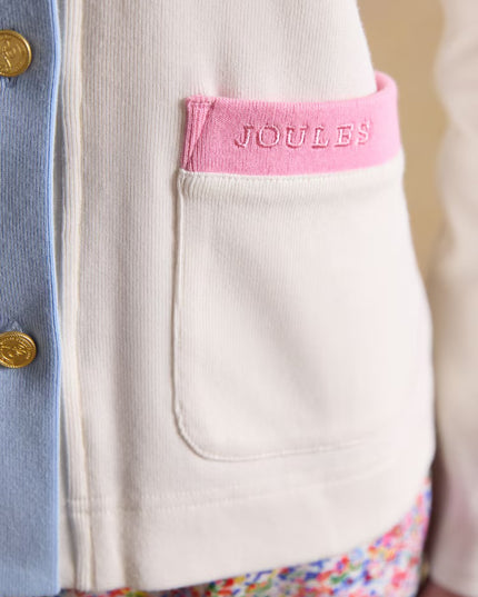 Ribbed Embroidered Jersey Cardigan - Cream