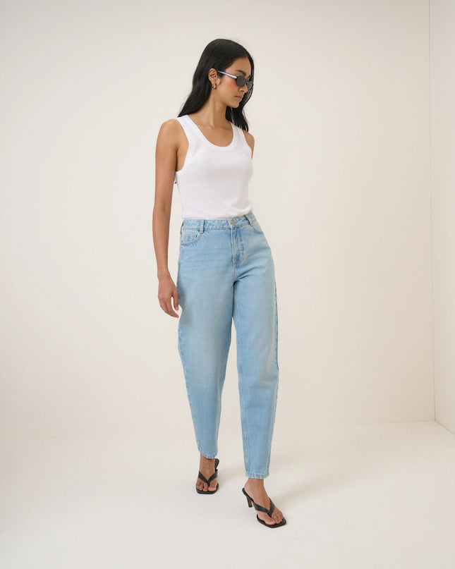 Putney Barrel Leg Jeans - Light Blue