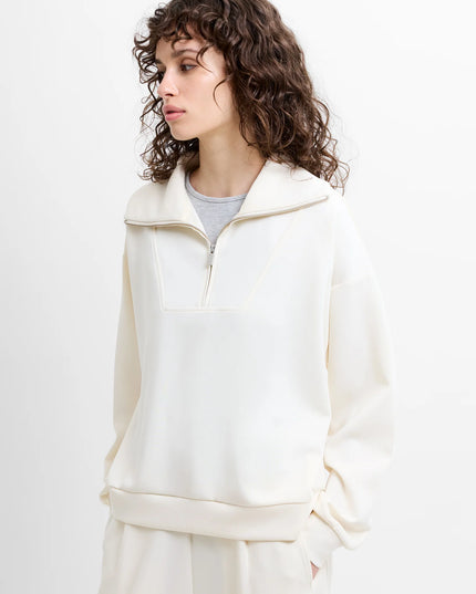 French Connection Wren Half Zip Sweater - Porcelain Cream