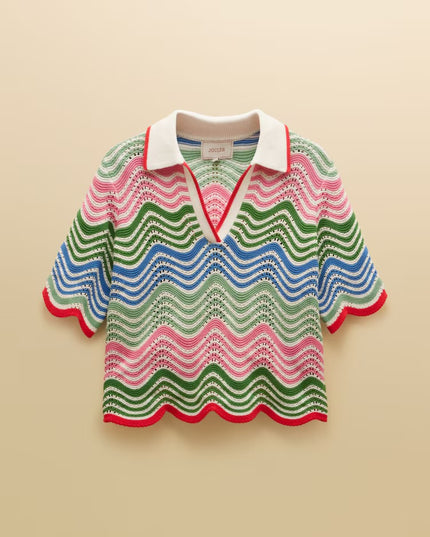 Sandy Wave Knit Collared Shirt - Multi
