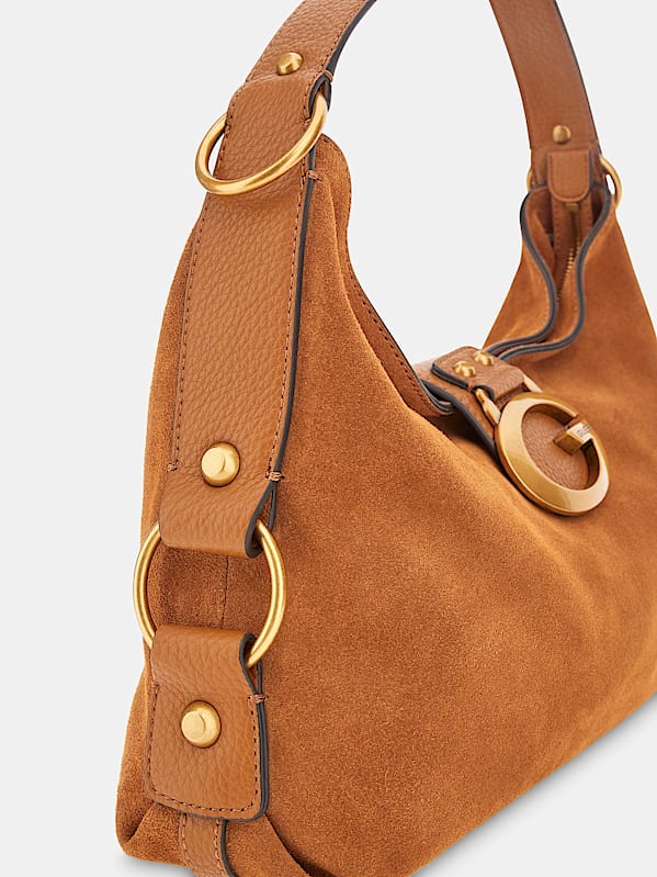Camden Genuine Leather Shoulder Bag - Cognac