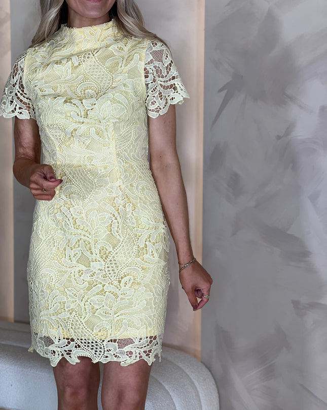Maryam Lace Mini Dress - Yellow