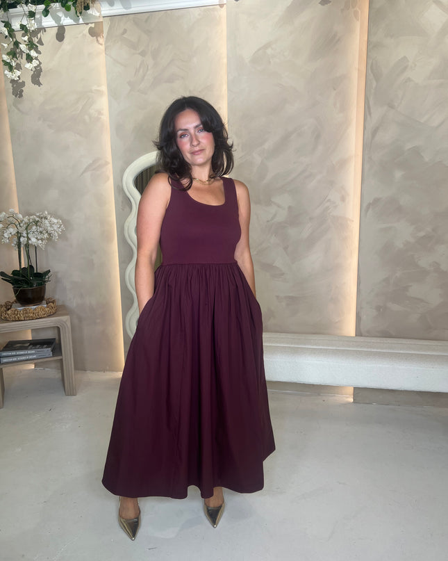 Burgundy Colorado Midi Dress