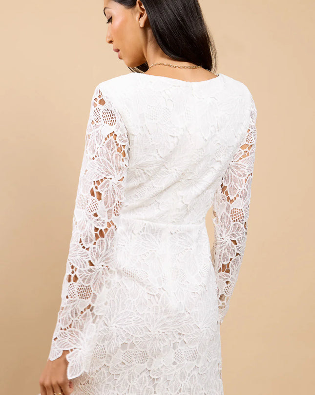 Marcella White Crochet Mini Dress