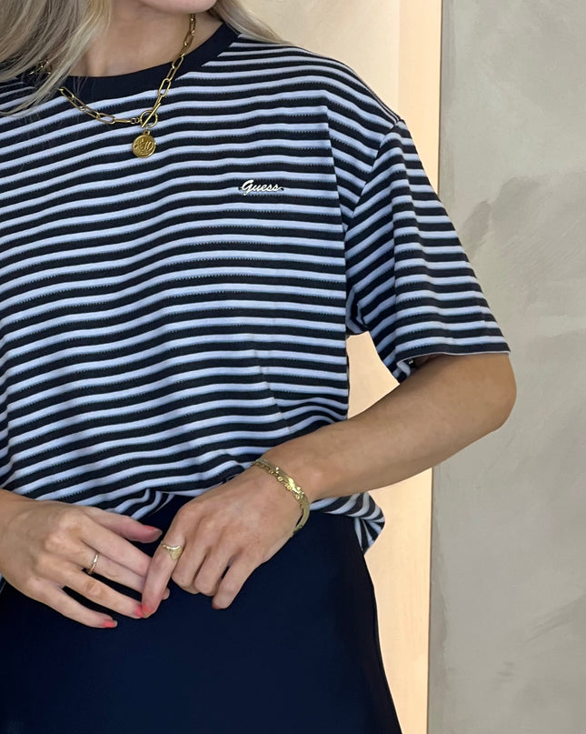 Guess Sara Striped Top - Blue/White