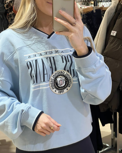 Guess Jeans V-Neck Vintage Sweatshirt - Aerial Blue